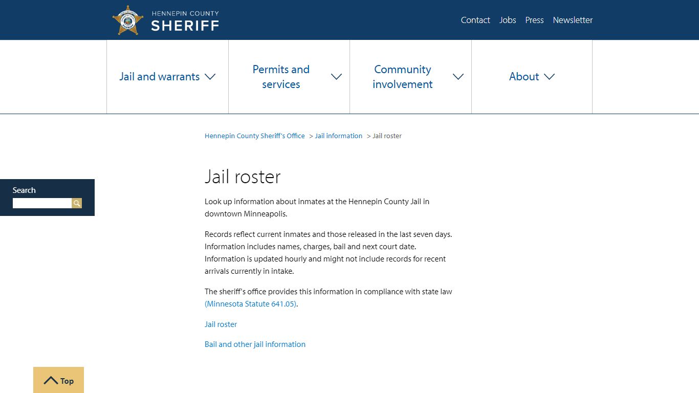 Jail roster - Hennepin County, Minnesota